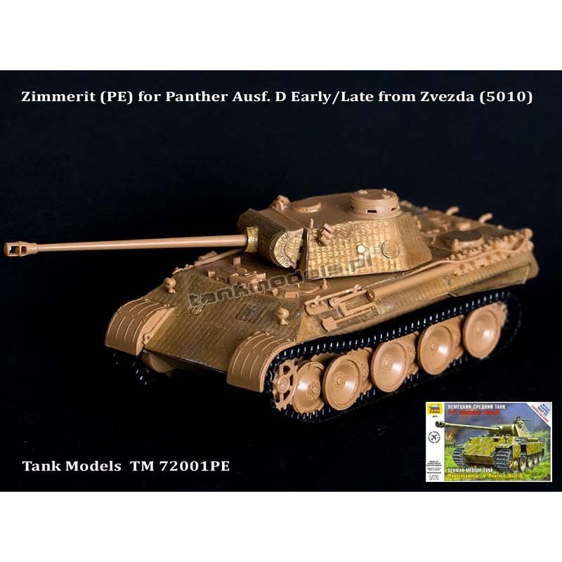 Panther Ausf. D early/late w/zimmerit (conv. for Zvezda 5010) - Tank Models 72001PE