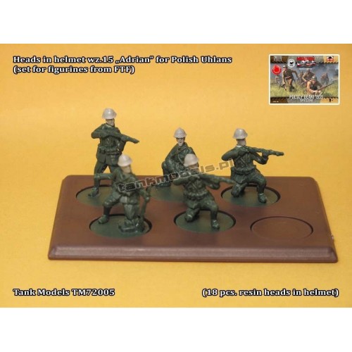 Heads in helmet wz.15 „Adrian” for Polish Uhlans (set for figurines from FTF) - Tank Models 72005