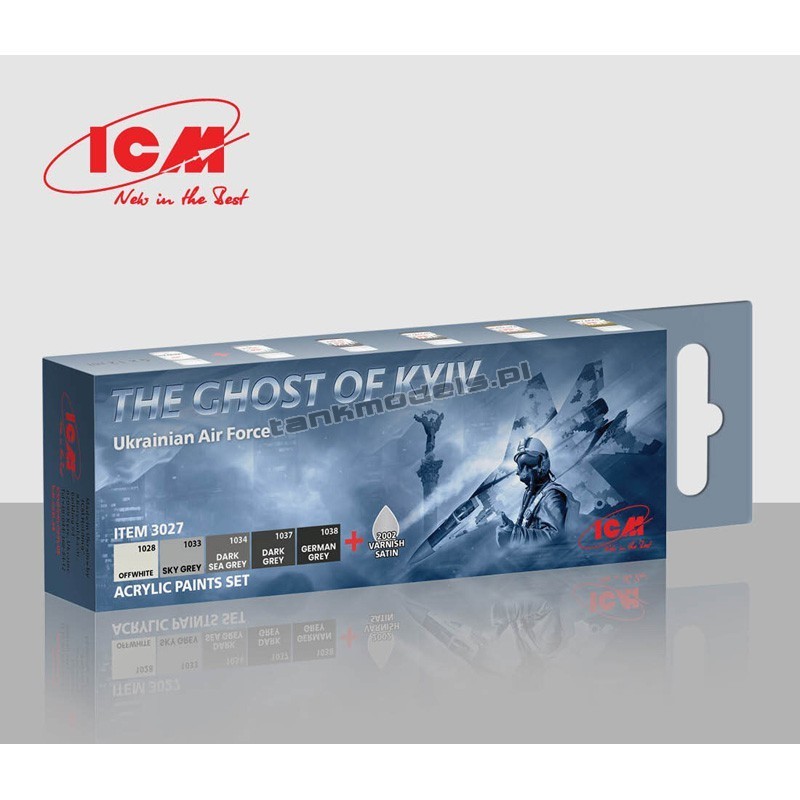 ICM 3027 - Acrylic Paint set for MiG-29 The Ghost of Kyiv - ehobby store Tank Models