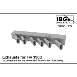 IBG 72U001 - Exhausts for Fw 190D family - 3d Printed Upgrade Set - ehobby store Tank Models