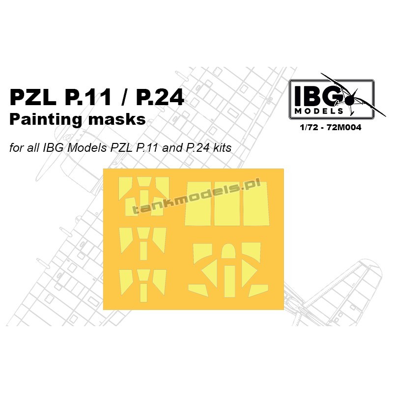 IBG 72M004 - Maski do oszklenia kabin PZL P.11 / PZL P.24 (IBG)