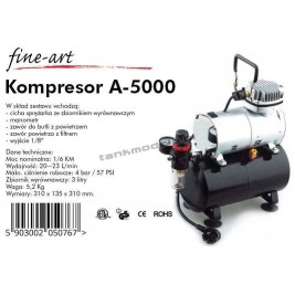 Fine-Art A5000 - Kompresor A5000 do aerografu- sklep modelarski Tank Models