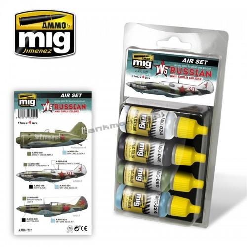 AMMO by MIG Jimenez 72222 - Russian WWII Early Colors - ehobby store Tank Models