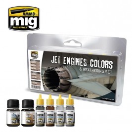 AMMO by MIG Jimenez 7445 - Jet Engines Colors & Weathering Set - A.MIG7445 - ehobby store Tank Models
