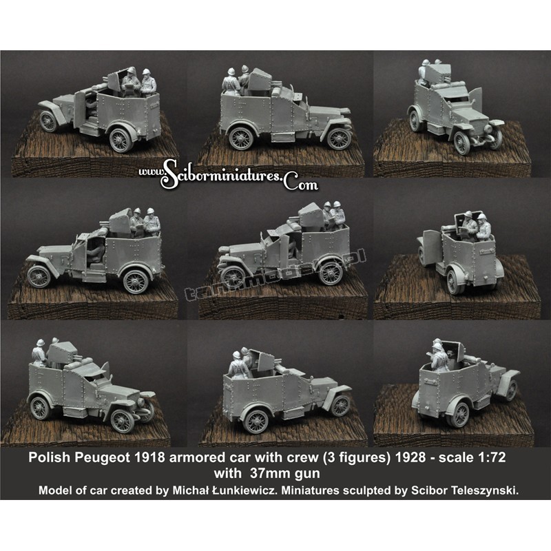 Scibor Miniatures 72HM0059 - Peugeot 1918 w/37mm gun