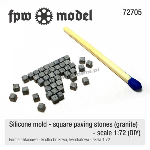 Silicone mold - square (granite) paving stones - FPW Model 72705