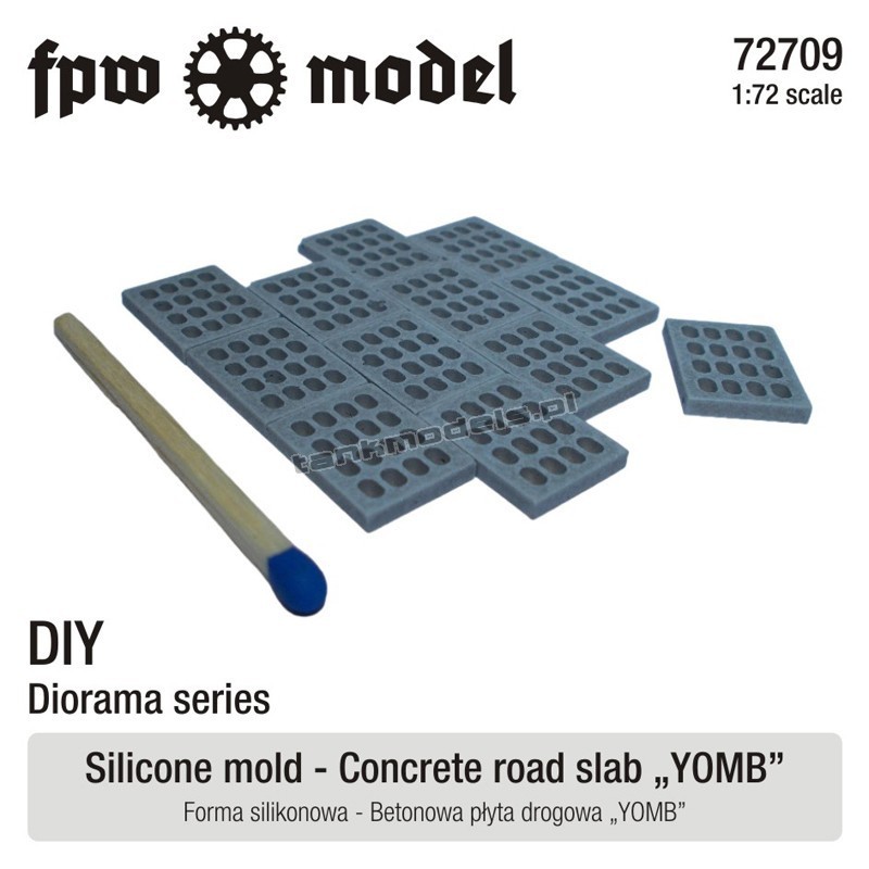 Silicone mold - Concrete road slab YOMB - FPW Model 72709 - hoby store Tank Models