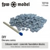 FPW Model 72710 - Silicone mold - Concrete foundation blocks - hobby store Tank Models