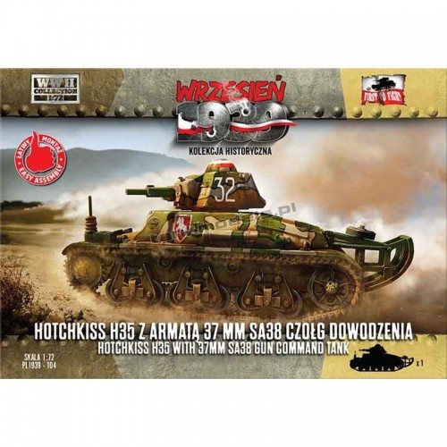 Hotchkiss H35 with 37 mm SA38 gun command tank - First To Fight PL1939-104 - hobby store Tank Models
