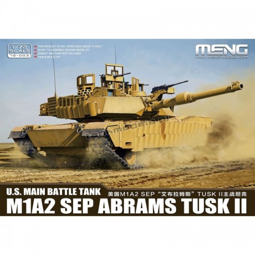 Meng Model 72-003 - M1A2 SEP Abrams TUSK II - hobby store Tank Models