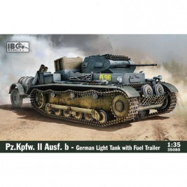 IBG Models 35080 - Panzer II Ausf. b German Light Tank with fuel trailer - hobby store Tank Models