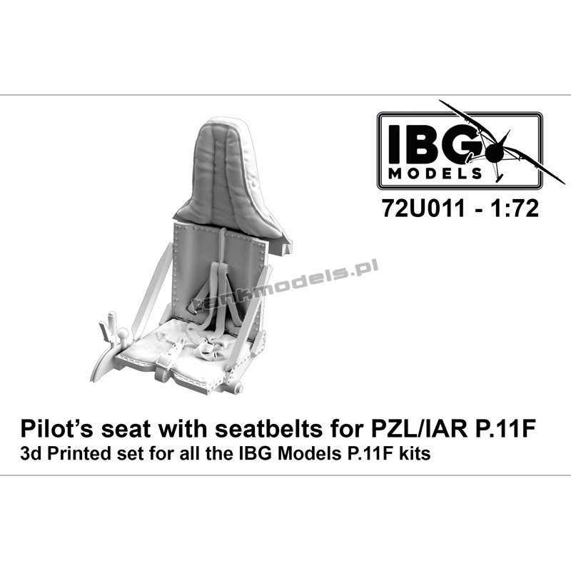 IBG Models 72U011 Pilot's seat with seatbelts for PZL/IAR P.11F - 3d printed - hobby store Tank Models
