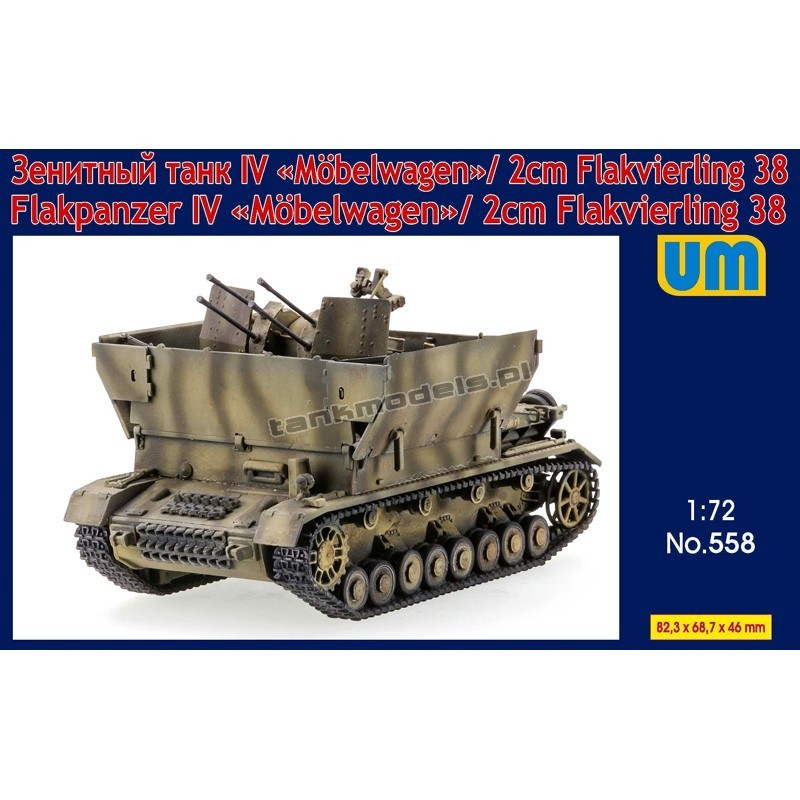 Unimodels 558 - Flakpanzer IV "Mobelwagen" 2cm Flakvierling 38 - hobby store Tank Models