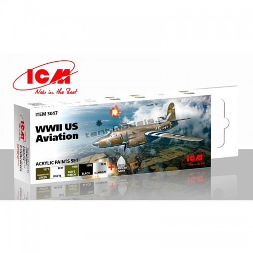ICM 3047 - US Aviation WWII (U.S. Air Force) Acrylic paints set - hobby store Tank Models