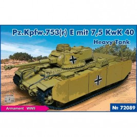 PST 72089 - Pz.Kpfw.753(r ) E Heavy tank with 7.5 KwK L/40 gun - hobby store Tank Models