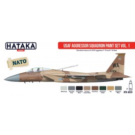 Hataka AS29 - USAF Aggressor Squadron paint set vol. 1 (8x17ml) - sklep modelarski Tank Models