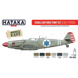 Hataka Hobby AS34 - Israeli Air Force paint set (early period) (6x17ml) - hobby store Tank Models