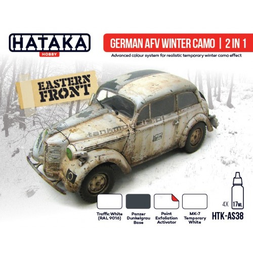Hataka Hobby AS38 - German AFV Winter Camo | 2 in 1 (4x17ml) - hobby store Tank Models