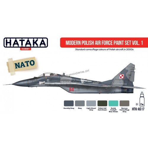 Modern Polish Air Force paint set vol. 1 - Hataka Hobby AS17 - sklep modelarski Tank Models