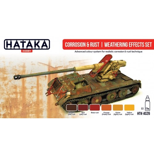 Corrosion & rust | weathering effects set (paint set 6x17ml) - Hataka Hobby AS26 - hobby store Tank Models