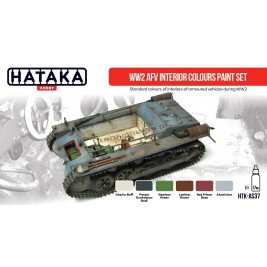 Hataka AS37 - WW2 AFV Interior Colours paint set (6x17ml) - sklep modelarski Tank Models
