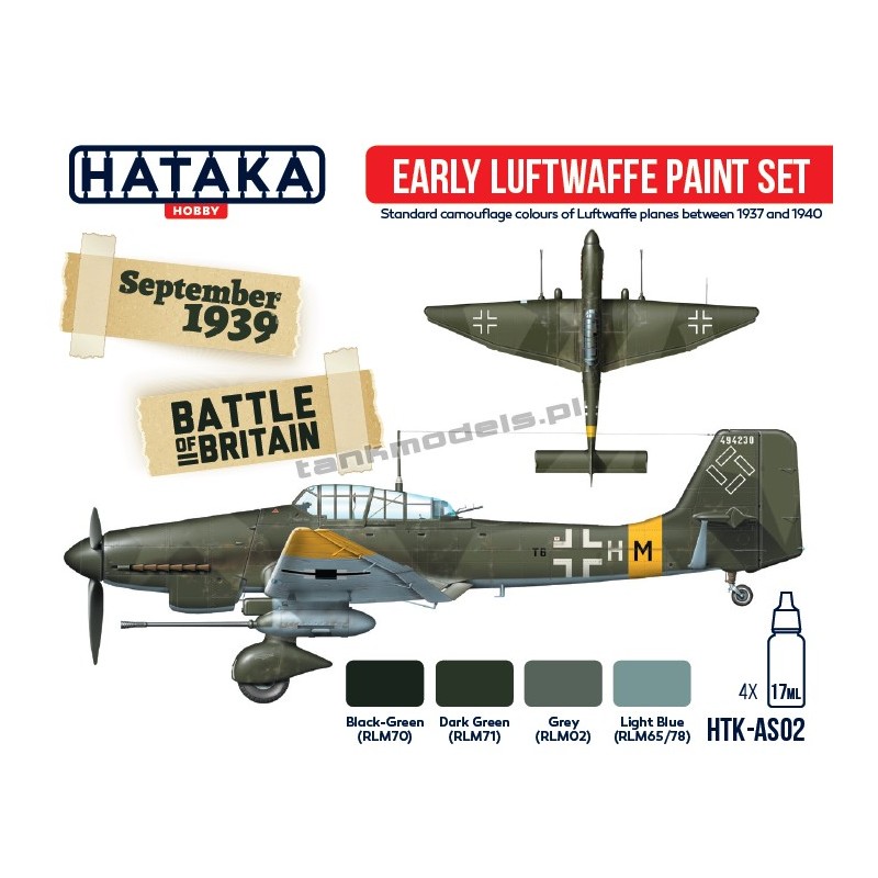 Early Luftwaffe 1939 (4x17ml) - Hataka Hobby AS02 - hobby store Tank Models