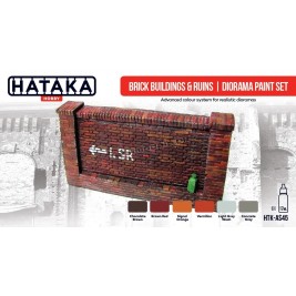 Hataka AS-45 - Brick buildings & ruins | diorama paint set (6x17ml) - sklep modelarski Tank Models