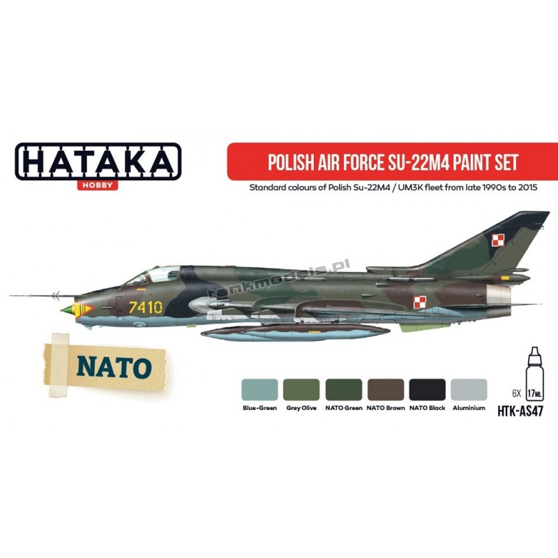 Hataka AS-47 - Polish Air Force Su-22M4 paint set (6x17ml) - sklep modelarski Tank Models