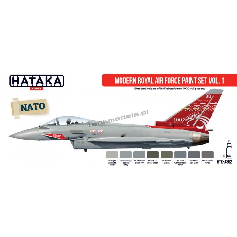 Hataka AS52 - Modern Royal Air Force paint set vol. 1 (8x17ml) - sklep modelarski Tank Models