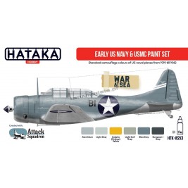 Hataka AS-53 - Early US Navy & USMC paint set (6x17ml) - sklep modelarski Tank Models