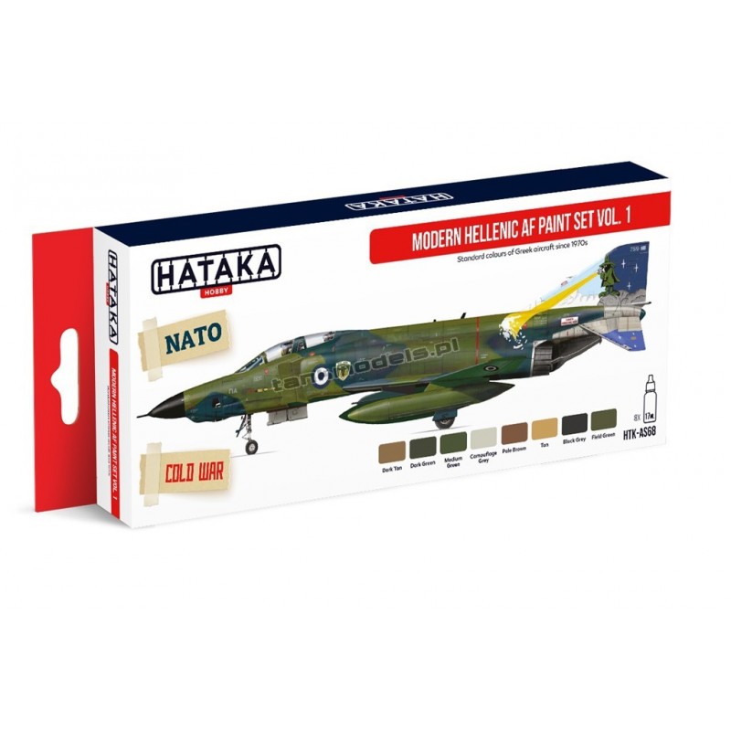 Hataka AS68 - Modern Hellenic AF Paint Set Vol. 1 (8x17ml) - sklep modelarski Tank Models