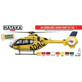 Hataka AS76 - Air Ambulance (HEMS) paint set vol. 1 (8x17ml) - sklep modelarski Tank Models