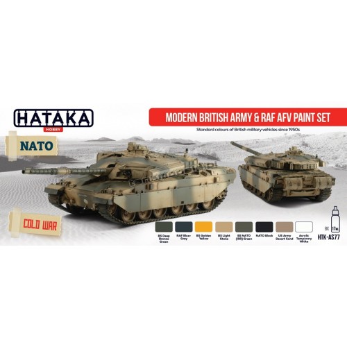 Hataka AS77 - Modern British Army & RAF AFV paint set (8x17ml) - sklep modelarski Tank Models