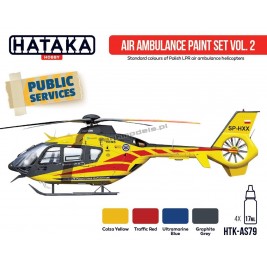 Hataka AS79 - Air Ambulance (HEMS) paint set vol. 2 (4x17ml) - sklep modelarski Tank Models