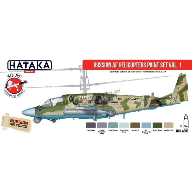 Hataka Hobby AS86 - Russian AF Helicopters paint set vol. 1 (8x17ml) - hobby store Tank Models