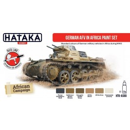 Hataka AS90 - German AFV in Africa paint set (6x17ml) - sklep modelarski Tank Models