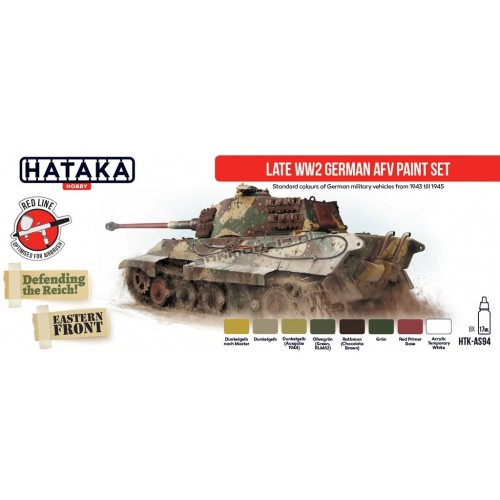 Hataka AS94 - Late WW2 German AFV paint set (8x17ml) - sklep modelarski Tank Models