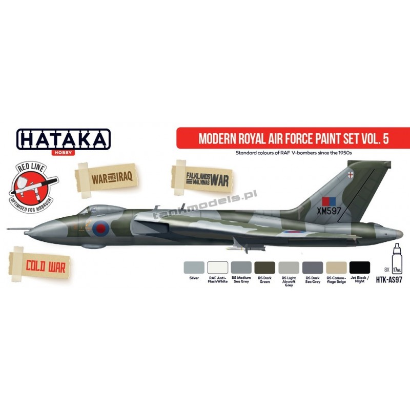 Hataka AS97 - Modern Royal Air Force paint set vol. 5 (8x17ml) - sklep modelarski Tank Models