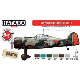 Hataka AS107 - WW2 Dutch AF paint set vol. 1 (6x17ml) - sklep modelarski Tank Models