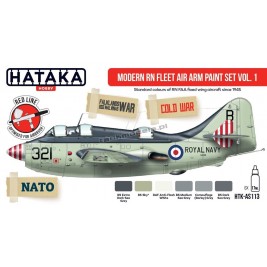 Hataka AS113 - Modern RN Fleet Air Arm paint set vol.1 (6x17ml) - sklep modelarski Tank Models