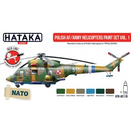 Hataka Hobby AS116 - Polish AF / Army Helicopters paint set vol. 1 (6x17ml) - hobby store Tank Models