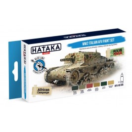 Hataka BS106 - WW2 Italian AFV paint set (6x17ml) - hobby store Tank Models