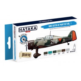 Hataka BS107 - WW2 Dutch AF paint set vol. 1 (6x17ml) - hobby store Tank Models
