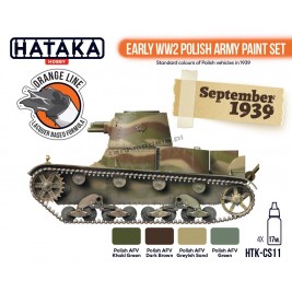 Hataka BS11 - Early WW2 Polish Army paint set (4x17ml) - hobby store Tank Models