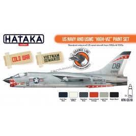 Hataka CS18 - US Navy and USMC high-viz paint set (6x17ml) - hobby store Tank Models