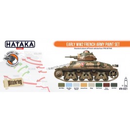 Hataka CS21 - Early WW2 French Army paint set (8x17ml) - hobby store Tank Models