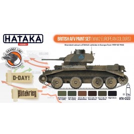 Hataka CS22 - British AFV paint set (WW2 European colours) (6x17ml) - hobby store Tank Models