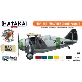 Hataka CS54 - Early USN & USMC Section Colours paint set (6x17ml) - hobby store Tank Models
