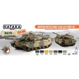 Hataka CS77 - Modern British Army & RAF AFV paint set (8x17ml) - hobby store Tank Models