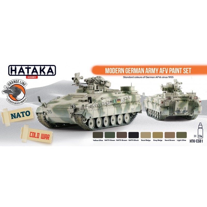 Hataka CS81 - Modern German Army AFV paint set (8x17ml) - hobby store Tank Models